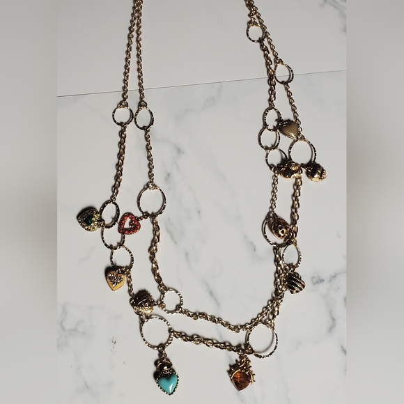Vintage Heart Charm Necklace - Double Layered - Picture 16 of 17